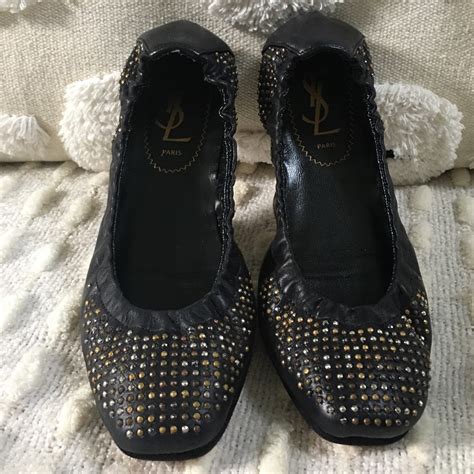 ysl studded flats